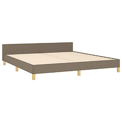 Maison Chic Cadre/structure de lit avec tête de lit pour adulte - Lit Moderne Chambre Taupe 180x200 cm Tissu -MN77333 pas cher