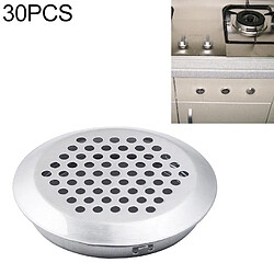 Wewoo 30 PCS 53mm Surface biseautée Ventilation ronde En Acier Inoxydable Persienne Grille Couvercle Aérations Avec Petits Trous