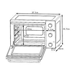 CONTINENTAL EDISON CEMF46B3 - Minifour electrique 46L noir - 1800W - Rotissoire, Convection naturelle pas cher