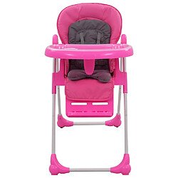 vidaXL Chaise haute pour bébé Rose et gris