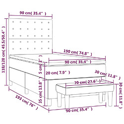 vidaXL Sommier à lattes de lit avec matelas Marron foncé 90x190 cm pas cher