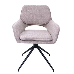 Mendler Lot de 2 chaises de salle à manger HWC-N74, chaise de cuisine, pivotante Auto-Return, tissu Bouclé (540g/m²) Oeko-Tex ~ beige pas cher