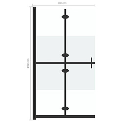 vidaXL Paroi de douche pliable Verre ESG demi-dépoli 80x190 cm pas cher