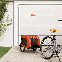 vidaXL Remorque de vélo pour animaux de compagnie orange et noir