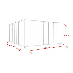 Avis Vente-Unique Verrière d'angle d'atelier en aluminium thermolaqué - L210 x L210 x H105 - Blanc - BAYVIEW