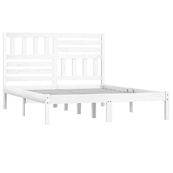 Avis Maison Chic Lit adulte - Lit simple Cadre de lit,Structure du lit Contemporain Blanc Bois de pin massif 120x200 cm -MN54765