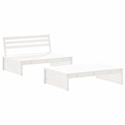 vidaXL Salon de jardin 2 pcs blanc bois de pin massif