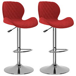 vidaXL Tabourets de bar lot de 2 rouge bordeaux velours