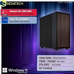 Sedatech Workstation Premium • Intel i9-14900KF • RX 7900 GRE • 32Go DDR5 • 2To SSD M.2 • Windows 11