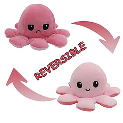 RedMiter Peluche poulpe réversible double face 20 cm -rose clair + rose