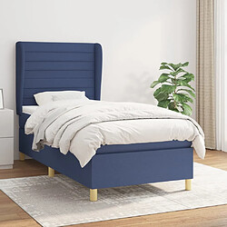 vidaXL Sommier à lattes de lit avec matelas Bleu 80x200 cm Tissu