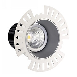 Inspired Downlight inclinable encastré à LED, argent sans bordure, 40 degrés. Angle de faisceau, 760lm, 3000K, IP20, DRIVER NOT INC.