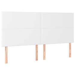 Maison Chic Lot de 4 Têtes de lit design pour chambre - Décoration de lit Blanc 90x5x78/88 cm Similicuir -MN36148