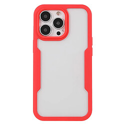 Coque en TPU + acrylique avec protection de l'objectif de l'appareil photo rouge pour votre iPhone 13 Pro 6.1 pouces