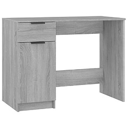 Helloshop26 Bureau table poste de travail meuble d'ordinateur informatique étude sonoma 100 x 50 x 75 cm bois d'ingénierie gris 02_0023937