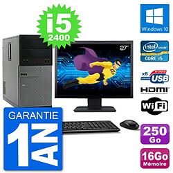 PC Dell 3010 MT Ecran 27" i5-2400 RAM 16Go Disque Dur 250Go HDMI Windows 10 Wifi - Occasion