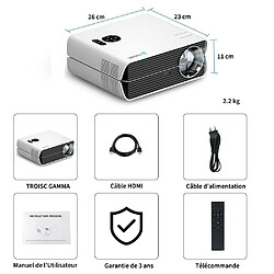 Vidéoprojecteur FULL HD 1080P TROISC GAMMA WIFI 5G 10000 Lumen Recopie L'écran 300 Max 4K 20000:1 Contraste pas cher