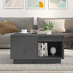 Avis ComfortXL Table Basse Gris 60x61x32,5 Cm Bois Massif De Pin