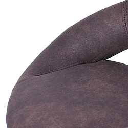 Mendler 2x tabouret de bar HWC-F46, chaise de comptoir, monture noire ~ imitation de daim, vintage marron foncé pas cher