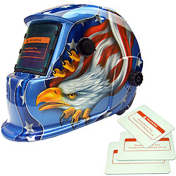 Bleu Solaire Automatique Darkening Casque De Soudage Arc Tig Mig Welder Aigle Masque