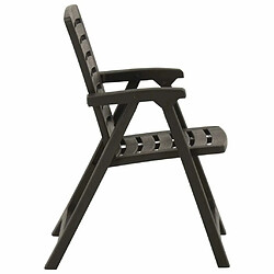 Acheter Maison Chic Lot de 2 Chaises de jardin,Fauteuil d'extérieur Plastique Anthracite -MN40935