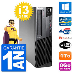 PC Lenovo ThinkCentre M82 SFF Intel i3-2100 RAM 8Go Disque 1To Windows 10 Wifi - Occasion