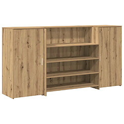 vidaXL Bureau réception chêne artisanal 200x50x103,5cm bois ingénierie