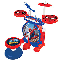 Lexibook Batterie Electronique SpiderMan Lumineuse Complète avec clavier, cymbales et tabouret Spider-Man