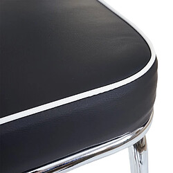 Mendler 2x tabouret de bar Avellino, chaise de comptoir, design rétro des années 50, similicuir ~ noir / blanc pas cher