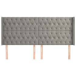 Avis Maison Chic Tête de lit scandinave avec oreilles,meuble de chambre Gris clair 203x16x118/128 cm Velours -MN80752