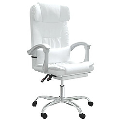 vidaXL Fauteuil de massage inclinable de bureau Blanc Similicuir