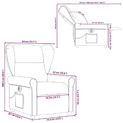 vidaXL Fauteuil inclinable de massage électrique gris foncé tissu pas cher