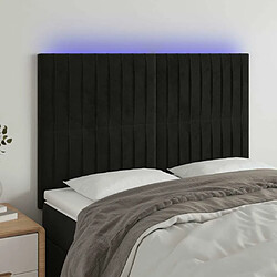 Maison Chic Tête de lit moderne à LED lumineuse pour chambre - Décoration de lit Noir 144x5x118/128 cm Velours -MN51790