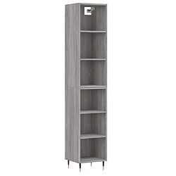 vidaXL Buffet haut Sonoma gris 34,5x32,5x180 cm Bois d'ingénierie