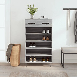 Maison Chic Armoire à Chaussures,Meuble de Rangement à Chaussures sonoma gris 60x35x105 cm bois d'ingénierie -MN38741