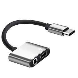 Acheter 2in1 USB Type C Adaptateur 3.5mm Casque Jack u0026 Chargeur Câble Argent