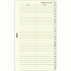 Filofax Répertoire pour organiseur Index A-Z Noms/téléphones Papier crème (Import Royaume Uni)