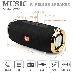 Universal Haut-parleur portable Bluetooth noir haute puissance 50W, subwoofer stéréo TWS Music Center, haut-parleur portable pour jouer à la télévision(Le noir)