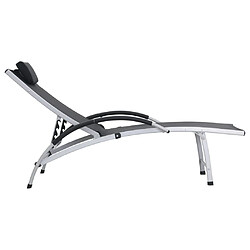 Avis Maison Chic Chaise longue - Transat - Bain de Soleil aluminium et textilène noir