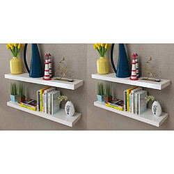 Maison Chic Lot de 4 Étagères murales,Étagère Rangement flottate Blanc 80 cm -MN26111