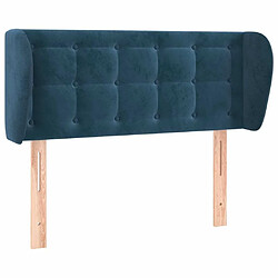 Maison Chic Tête de lit scandinave avec oreilles,meuble de chambre Bleu foncé 83x23x78/88 cm Velours -MN89585