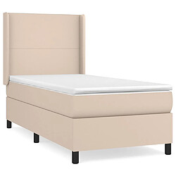 vidaXL Sommier à lattes de lit avec matelas Cappuccino 100x200 cm