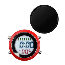 Mini Réveil Imperméable à L'eau Numérique Horloge Moto Yacht Boat Red-Black