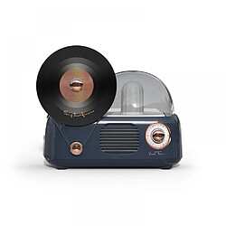 General Haut-parleur Bluetooth rétro, haut-parleur Bluetooth de style classique à l'ancienne, style mignon à l'ancienne, haut-parleur en vinyle rétro, entrée AUX, clé USB pour la maison, l'extérieur, les voyages, les fêtes, les cadeaux (bleu)