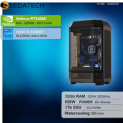 Sedatech PC Gamer Pro Tower • Intel i5-12400F • RTX4060 • 32Go RAM • 1To SSD M.2 • sans OS