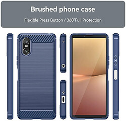 Htdmobiles Coque pour Sony Xperia 10 VI - housse etui silicone gel carbone + film ecran - BLEU FONCE