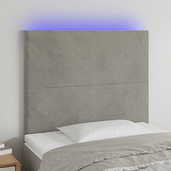 Maison Chic Tête de lit scandinave à LED,meuble de chambre Gris clair 80x5x118/128 cm Velours -MN77238