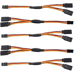 10 pièces Servo Câble d’Extension RC 1 à 2 Y 300mm Câble Métallique 3 Broches JR Mâle et Futaba Femelle pour RC Drones Hélicoptères Voiture