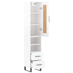 Avis vidaXL Buffet haut Blanc brillant 34,5x34x180 cm Bois d'ingénierie