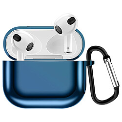 Coque en TPU antichoc avec porte-clés bleu pour votre Apple Airpods 3